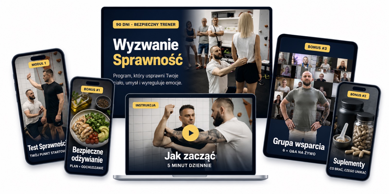 Wyzwanie Sprawność: spotkania na żywo, baza 140 ćwiczeń i cztery bonusy na monitorze, laptopie, tablecie i telefonie