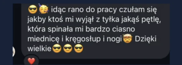 Opinia uczestnika - uwolnienie napięć w ciele